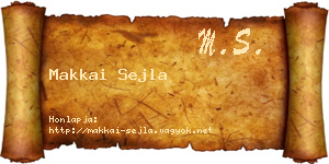 Makkai Sejla névjegykártya